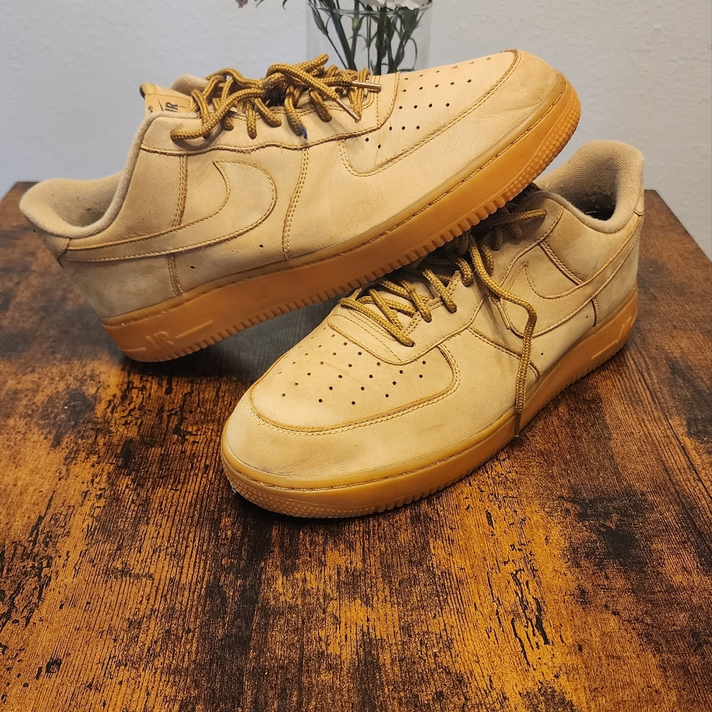 Nike Air Force 1 '07 WB Flax / Gum Light Brown Wheat # AA4061 200, Sz 12